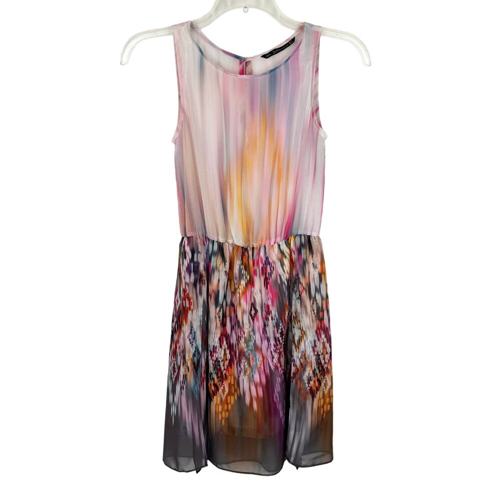 Zara Trafaluc Collection Purple Sleeveless‎ Chiffon Front Slit Mini Dress Small